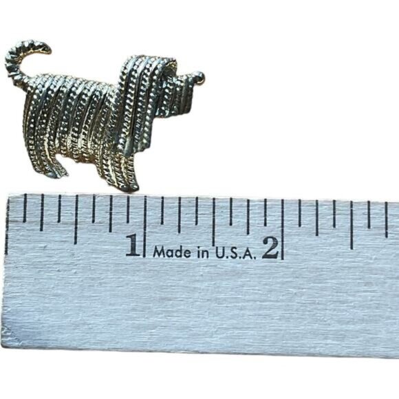 Sarah Cov Signed Terrier Dog Gold and Silver Tone Brooch - Picture 3 of 3